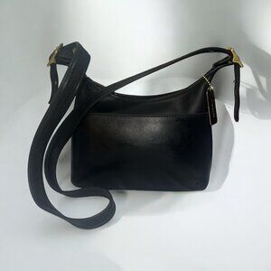 VTG Coach Legacy Small Zip Bag 9136 Black Leather Brass Y2K Dominican Republic